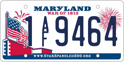 MD license plate 1AF9464