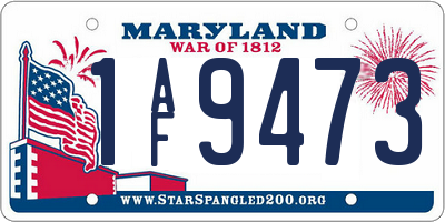 MD license plate 1AF9473