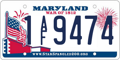 MD license plate 1AF9474