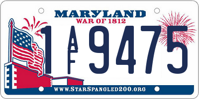 MD license plate 1AF9475