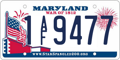 MD license plate 1AF9477