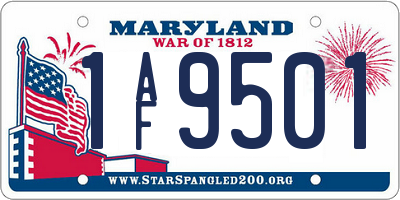 MD license plate 1AF9501