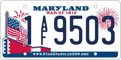 MD license plate 1AF9503