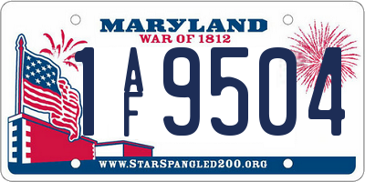 MD license plate 1AF9504
