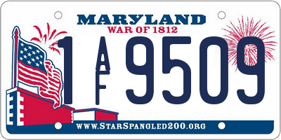 MD license plate 1AF9509