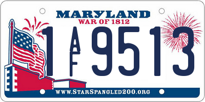 MD license plate 1AF9513