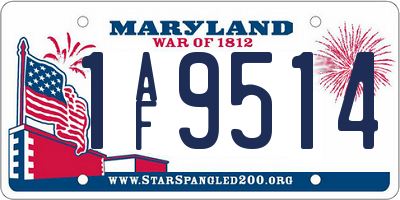 MD license plate 1AF9514
