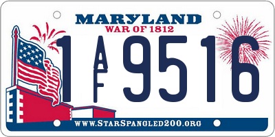 MD license plate 1AF9516