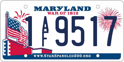 MD license plate 1AF9517