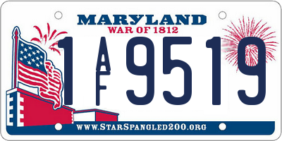 MD license plate 1AF9519