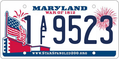 MD license plate 1AF9523