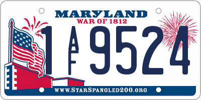 MD license plate 1AF9524
