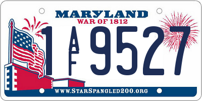 MD license plate 1AF9527