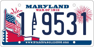 MD license plate 1AF9531