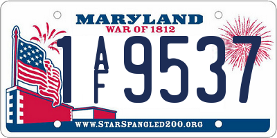MD license plate 1AF9537