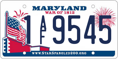 MD license plate 1AF9545