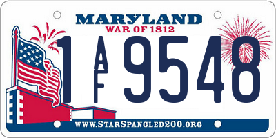 MD license plate 1AF9548
