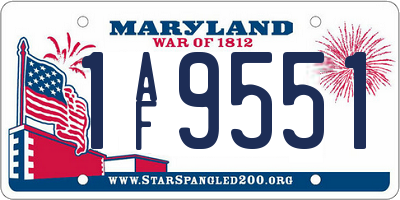 MD license plate 1AF9551