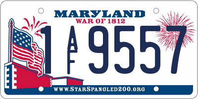 MD license plate 1AF9557