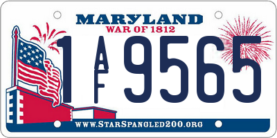 MD license plate 1AF9565