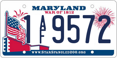 MD license plate 1AF9572