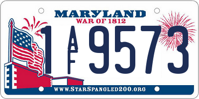 MD license plate 1AF9573