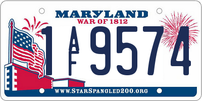 MD license plate 1AF9574