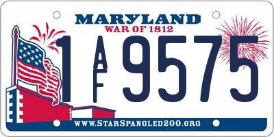 MD license plate 1AF9575