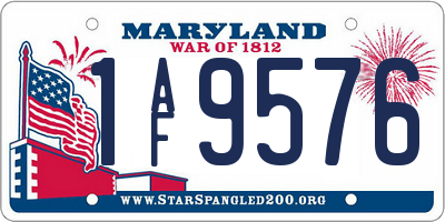 MD license plate 1AF9576
