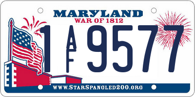 MD license plate 1AF9577