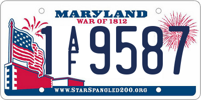 MD license plate 1AF9587