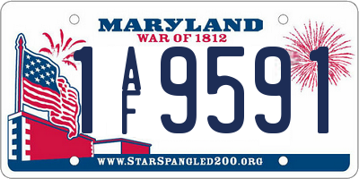 MD license plate 1AF9591