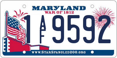MD license plate 1AF9592