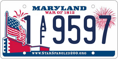 MD license plate 1AF9597