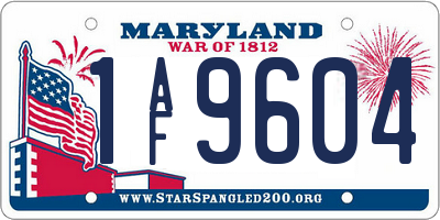MD license plate 1AF9604