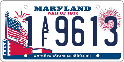 MD license plate 1AF9613