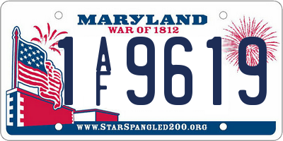 MD license plate 1AF9619