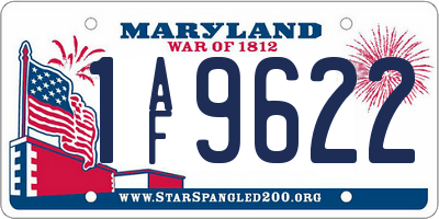 MD license plate 1AF9622