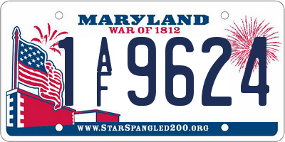 MD license plate 1AF9624