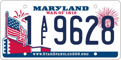 MD license plate 1AF9628