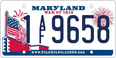 MD license plate 1AF9658