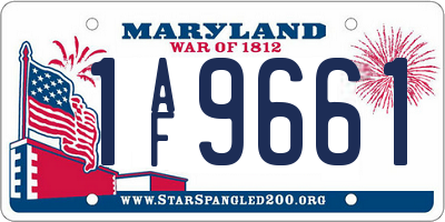 MD license plate 1AF9661