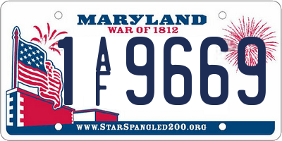 MD license plate 1AF9669