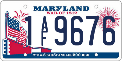 MD license plate 1AF9676