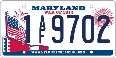 MD license plate 1AF9702