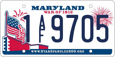 MD license plate 1AF9705