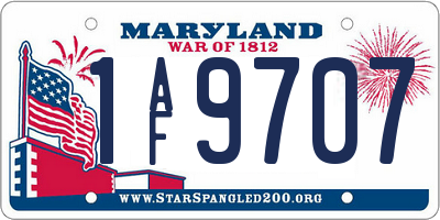 MD license plate 1AF9707