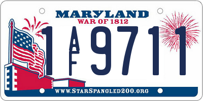 MD license plate 1AF9711