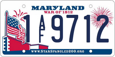 MD license plate 1AF9712
