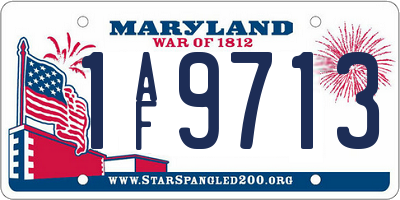 MD license plate 1AF9713